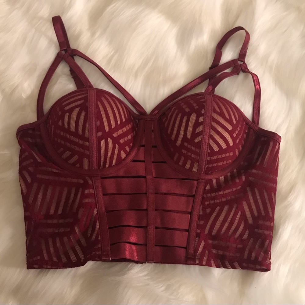 Wine bustier top